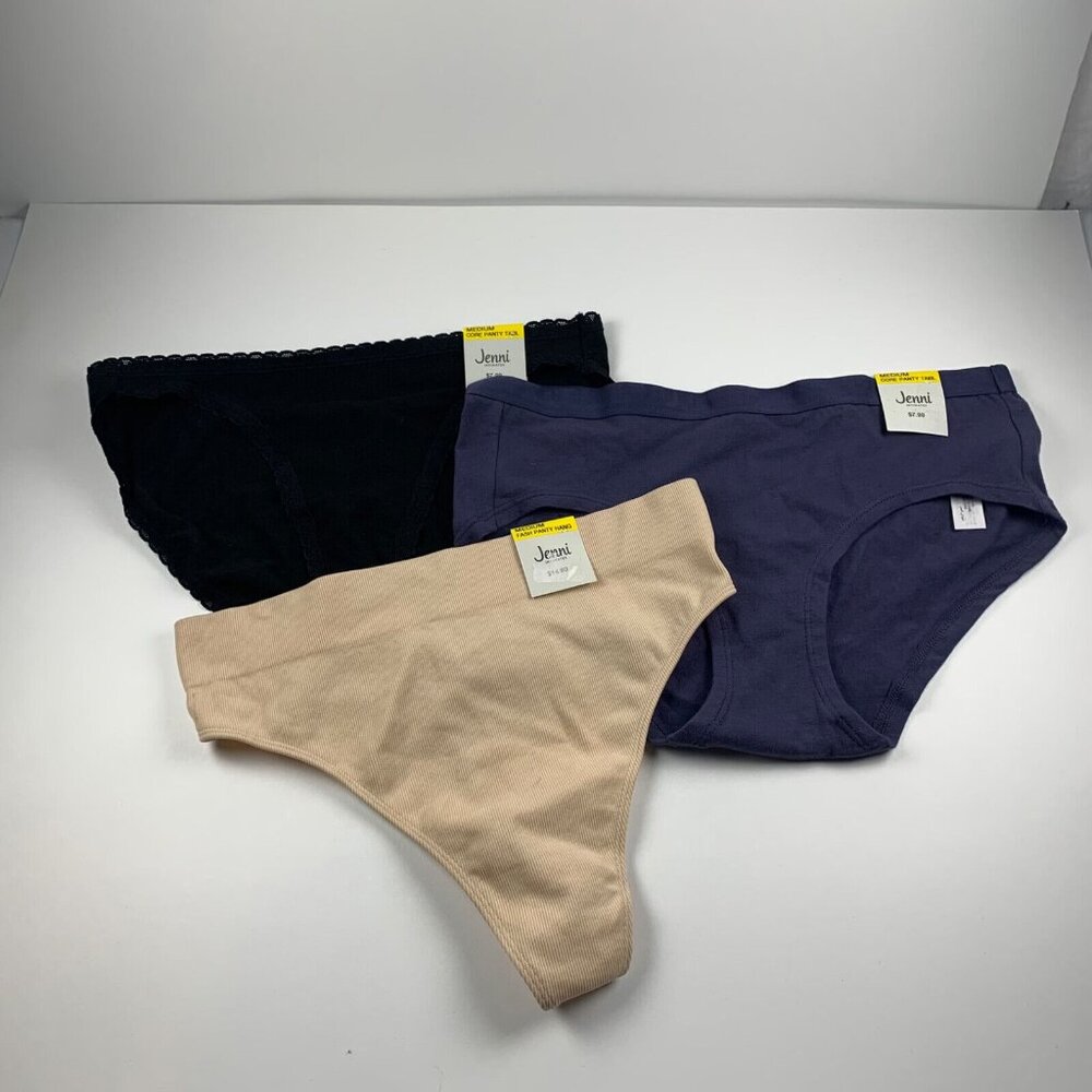 Jenni Women's 3-Pack Assorted Fash + Core Panty Underwear Multicolor Size M NWT